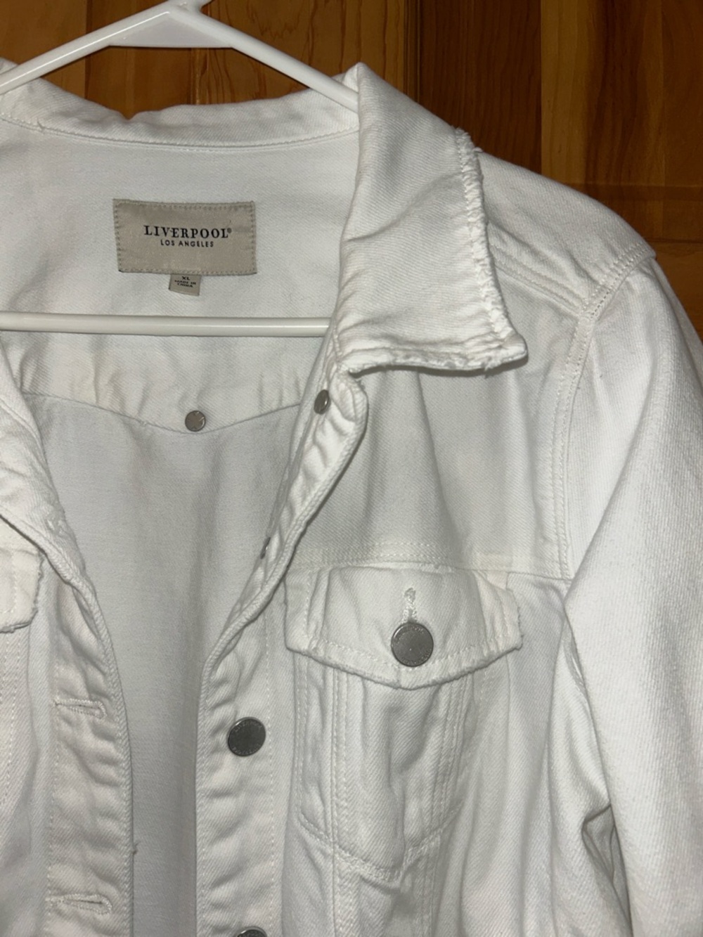 Liverpool White Denim Distressed Jacket